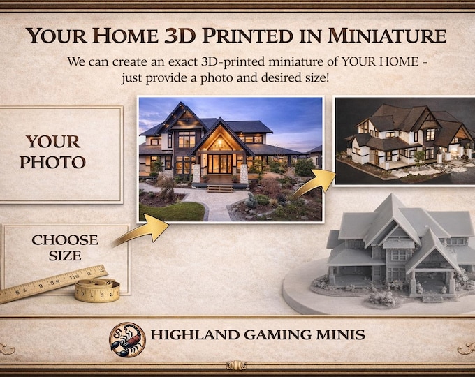 Personalised House Warming Gift - Resin Miniature of your home - Exclusive Highland Gaming Minis - Statue