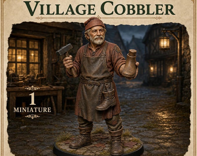 Lowroad Village Cobbler | Medieval Fantasy NPC | HGM Resin Miniature