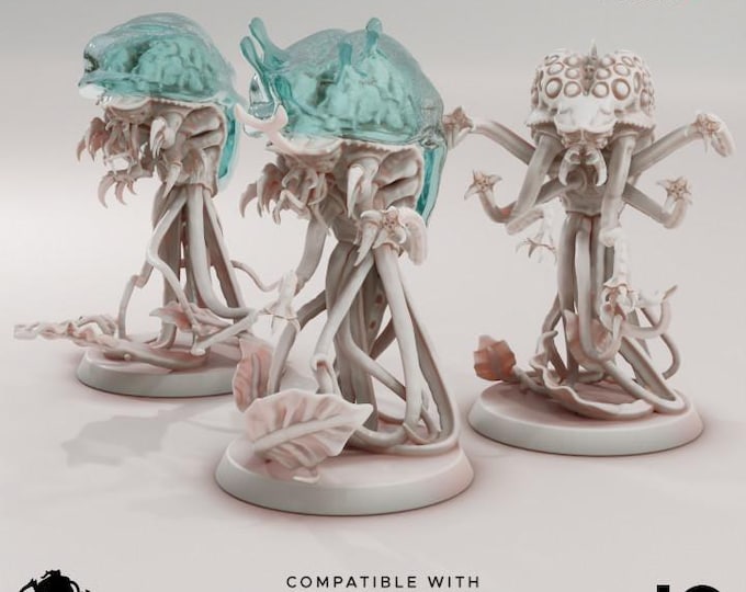 JellyFish Mindeaters 1.0 Miniatures - Deep Hive  - Tabletop wargaming miniature for Grimdark | OPR | Sci-fi | Alien | Bug | Resin