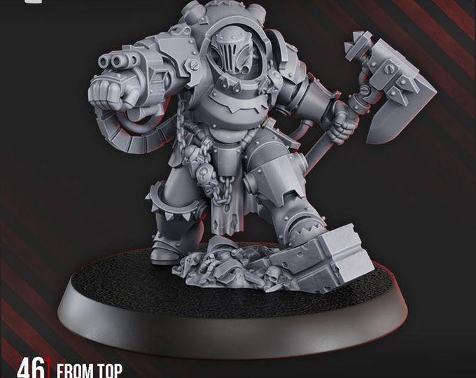 Gorgwork Commander In Heavy Armor - Space Orks - Grimdark - DakkaDakka - Fantasy Resin Miniature