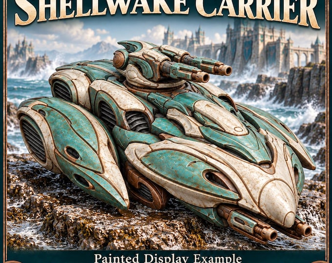 Brineglass Shellwake Carrier | Alien Hover Transport Vehicle | 120 mm Oval Resin Miniature | HGM Exclusive
