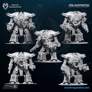 Chaos Titan Infernal Mech Knight - WildMesh - Sci-Fi Grimdark Character Miniature