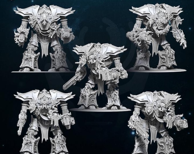 Chaos Titan Infernal Mech Knight - WildMesh - Sci-Fi Grimdark Character Miniature