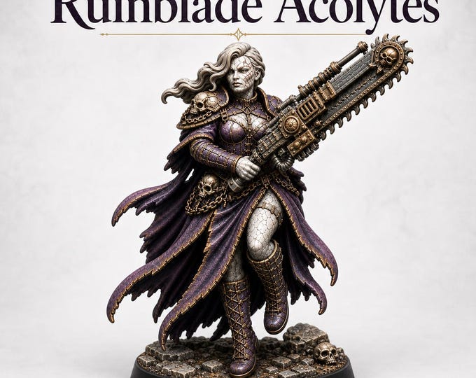 Chaos Cult Sisters Of Excess : RuinBlade Acolytes Daughters of Abyzou Marble Legion Exclusive HighlandGamingMinis Wargaming for Grimdark OPR