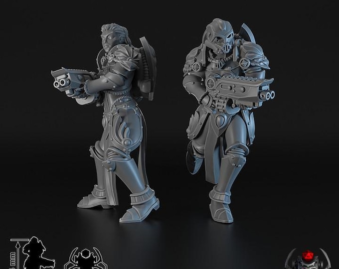 Battle Sisters Widows of Retribution Double Gun Squad - for Sci-Fi Wargames & TTRPG | Eight Legs Miniatures mini