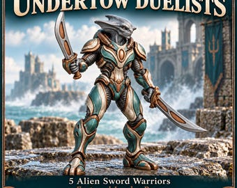 Brineglass Undertow Duelists | Choose 1 of 5 or Full Set | Alien Sword Warrior Resin Miniatures | HGM Exclusive
