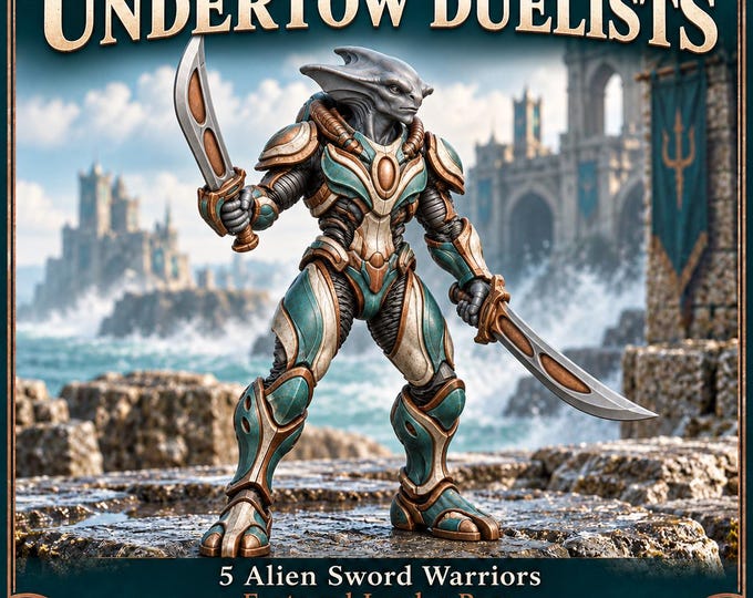 Brineglass Undertow Duelists | Choose 1 of 5 or Full Set | Alien Sword Warrior Resin Miniatures | HGM Exclusive