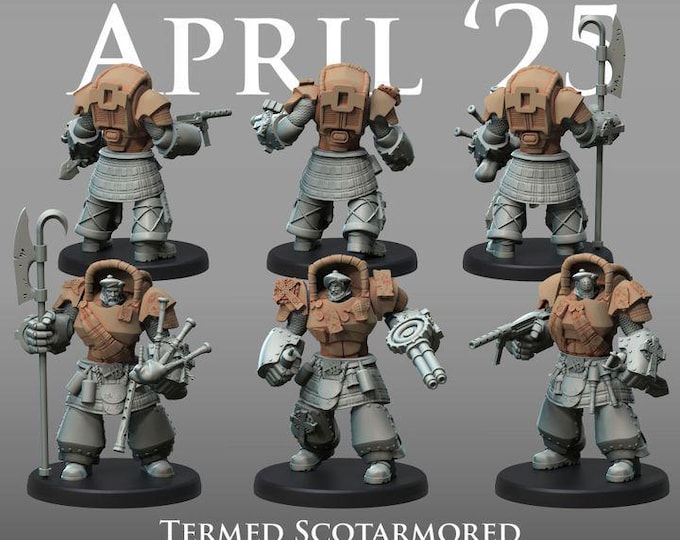 Scottish Armoured Knights Miniatures - Belthazark - Printerra Studios - Tabletop Wargaming Miniature for Grimdark | OPR | Sci-fi