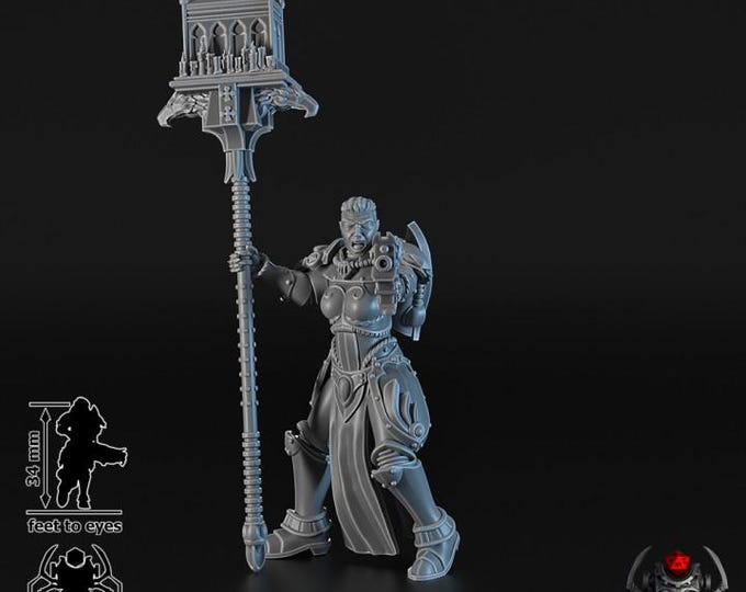 Widows of Retribution Standard-Bearer • 32mm Grimdark - Sci-Fi Wargames & TTRPG | Eight Legs Miniatures mini