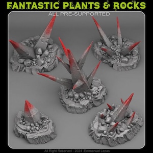 Deadly Shadow Rocks Wargaming Terrain Objectives | Fantastic Plants and Rocks | PathFinder | Mini | Dungeons and Dragons | Fantasy | RPG