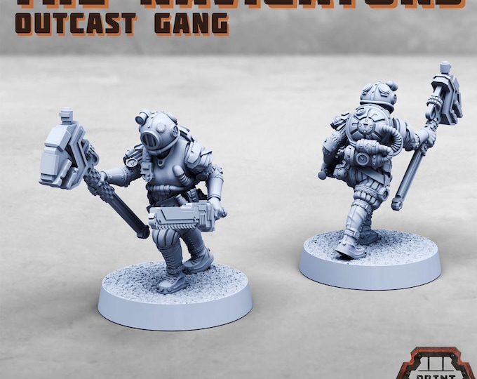 Umbral Navigators Outcast Gang - Print Minis Licensed 28-32mm Resin Modular Unit