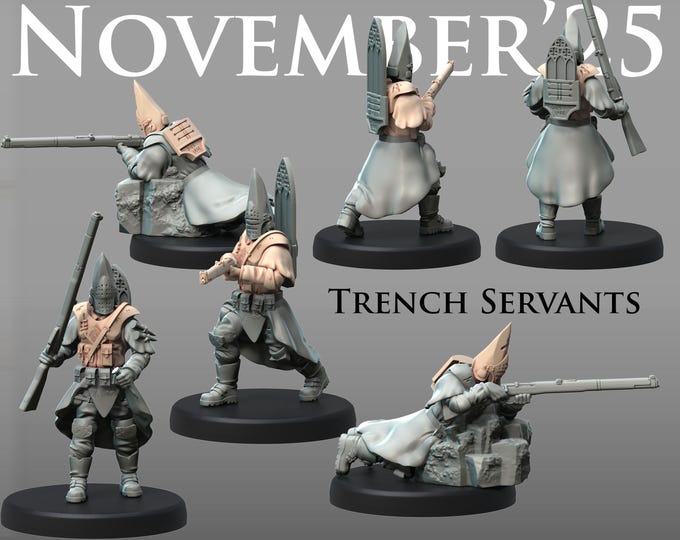 Trench Servants - Printerra Studios - Tabletop Wargaming Miniature for Grimdark | OPR | Sci-fi