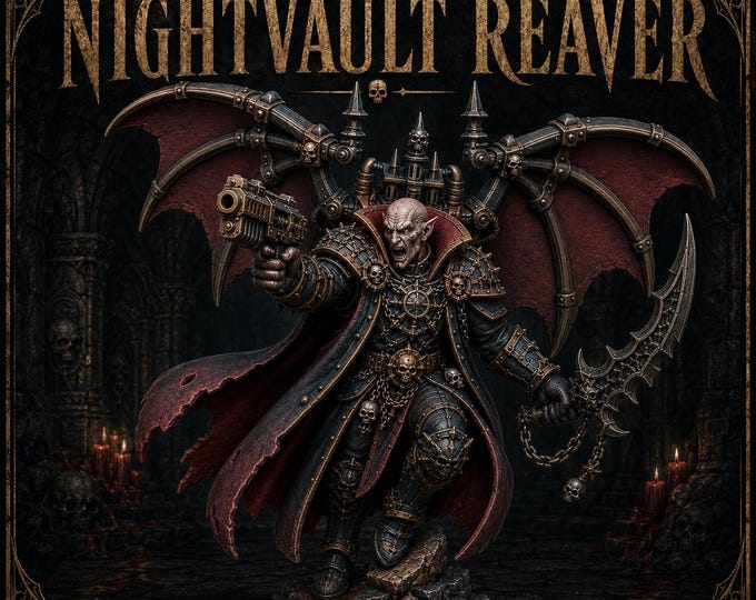 Nightvault Reaver | Winged Vampire Lord Miniature | Physical Resin Gothic Assault Commander | The Thirstbound - Blood Legion - HGM Exclusive