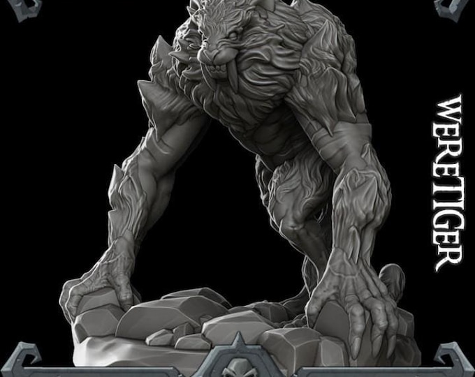 WereTiger- Fantasy Miniature  - Rocket Pig Games - Tabletop Wargaming for Grimdark | OPR Sci-Fi & Fantasy Resin Mini