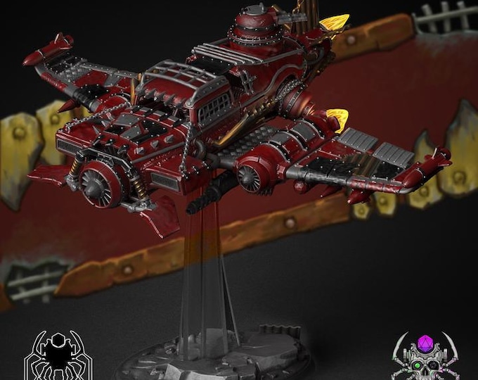 Flying Scrap Bomber • 32mm Grimdark Ork Miniatures Set for Sci-Fi Wargames & TTRPG | Eight Legs Miniatures mini
