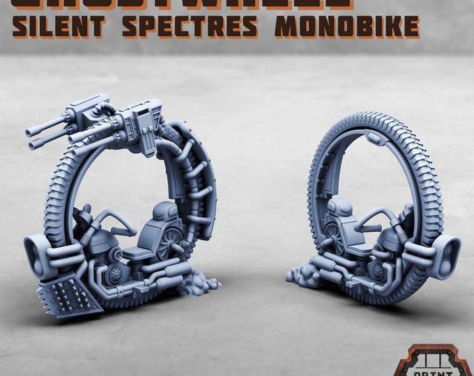Ghostwheel - Monobike vehicle - Print Minis - Grimdark - Print Minis - Sci-Fi Grimdark Vehicle