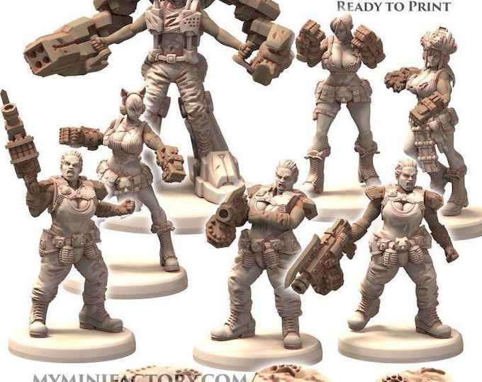 OGRESS Attackers Full Unit - Printerra Studios - Sci-Fi Grimdark - Resin Miniature