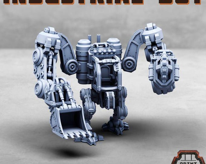 Industrial Bot - Kaledon Fortis - Print Minis - Tabletop Wargaming Miniature for Grimdark | OPR | Sci-fi