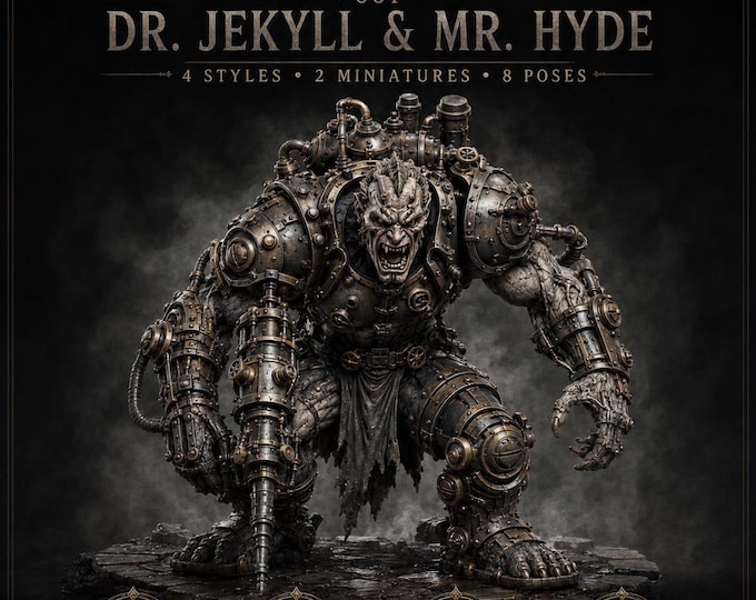 Dr Jekyll & Mr Hyde | Choose 1 of 8 Classic Horror Resin Miniatures | 4 Styles | HGM Exclusive