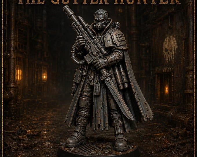 The Gutter Hunter | 32mm Sci-Fi Marksman Resin Miniature | Undercity Ranger or Bounty Hunter | HGM Exclusive