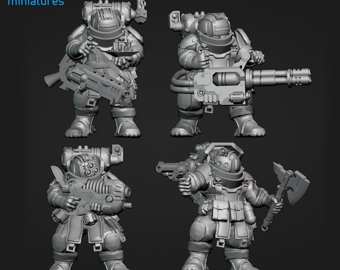 Firestorm Limestone 8 Balls Crew - Frigid Miniatures - Tabletop Wargaming for Grimdark | Alternative  | OPR Sci-Fi mini