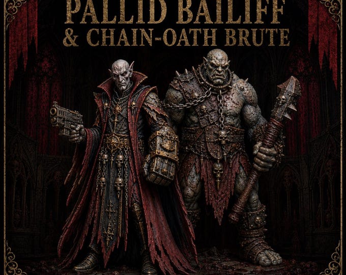 Pallid Bailiff and Chain-Oath Brute | 2 Physical Vampire Miniatures Enforcer Set  | The Thirstbound - Blood Legion - HGM Exclusive