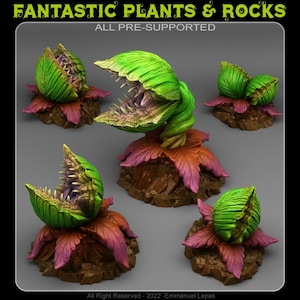 Carnivorous Massive Plants Wargaming Terrain Objectives | Fantastic Plants and Rocks | PathFinder | Mini | Dungeons and Dragons | Fantasy