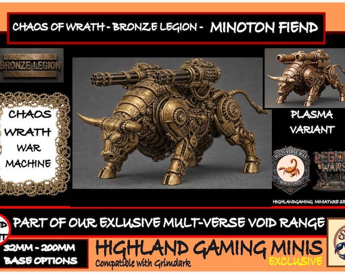 Chaos Marine Minoton Engine - Bronze Legion - Exclusive Multi-Verse Warp Wars HighlandGamingMinis Tabletop Wargaming Miniature