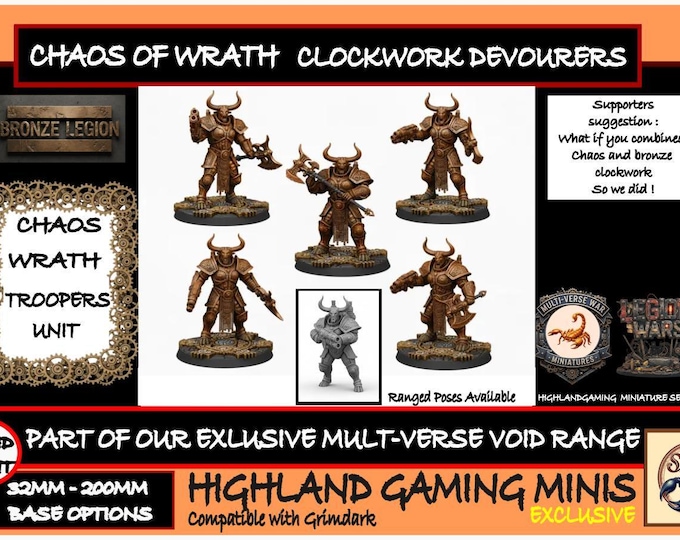 Chaos Clockwork Devourers of Wrath Bronze Legion Exclusive Multi-Verse Warp Wars HighlandGamingMinis Tabletop Wargaming Miniature