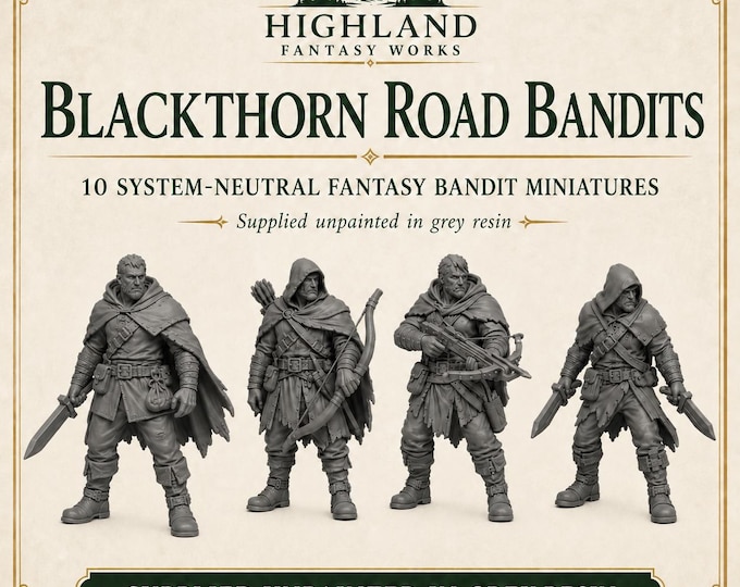 Blackthorn Road Bandits - HGM Exclusive Resin Fantasy Miniatures - 10 Unique Models