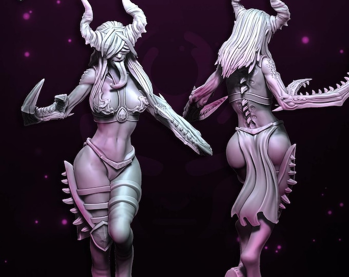 Chaos Demon - Succubus Reborn - Miniatures - NEW Wildmesh release March 25 Tabletop Wargaming for Grimdark | OPR | Sci-fi