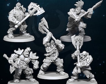 Space Dwarfs ( 5 - WildMesh - Sci-Fi Grimdark Squad Miniatures