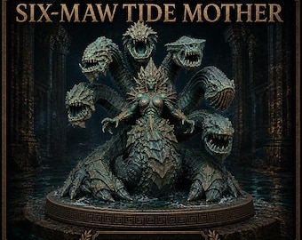 Six-Maw Tide Mother | Bronze Abyss Sea Monster Resin Miniature | 32–120mm Sizes | HGM Exclusive