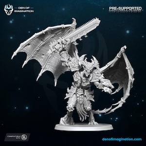Chaos Gladiator Demon Lord 60mm Base - Grimdark Sci-Fi Fantasy Figure for Tabletop Wargaming & Collectibles, Wildmesh