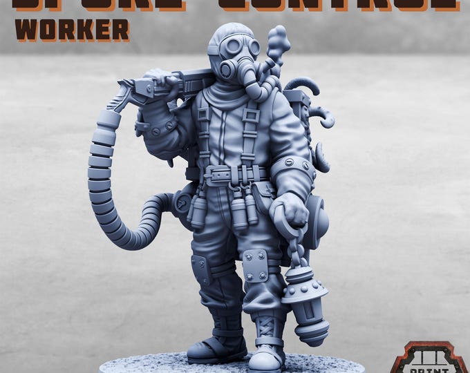 Spore Control Worker - Print Minis - Tabletop Wargaming Miniature for Grimdark | OPR | Sci-fi