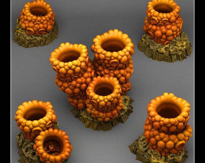 Infernal Chimneys scatter Terrain Objectives Fantastic Plants and Rocks | PathFinder | Mini | Dungeons and Dragons Fantasy Grimdark