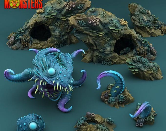 Underwater Mutant - Print your Monsters - | for Fantasy | Grimdark | for DnD RPG | Sci -fi resin mini | Print your Monster
