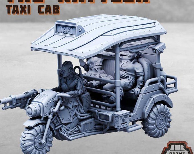 The Rattler - Grimdark Taxi Cab - Print Minis - Grimdark - Print Minis - Fantasy Resin Miniature