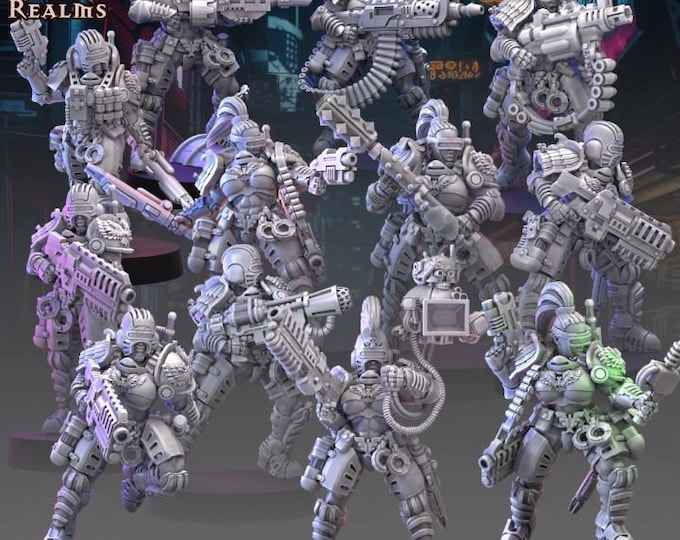 Eclipse Enforcer Divas with Shotguns - Across the Realms - Tabletop Wargaming for Grimdark | OPR | Sci-fi