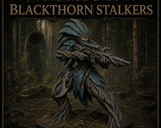 Crownroot Blackthorn Stalkers | 3 or 5 Living Sniper Miniatures | HGM Resin Unit