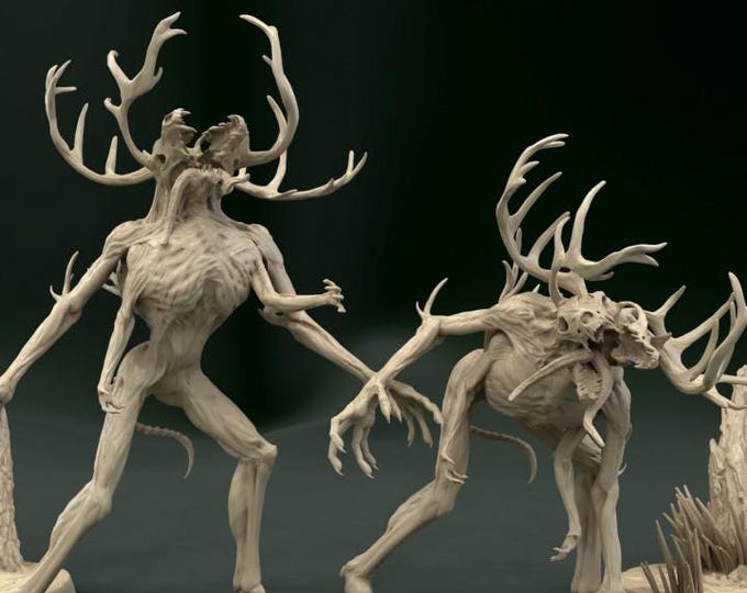 Wendigo 2 Poses - Fantasy Miniature  - Mini Monster Mayhem - Tabletop Wargaming for Grimdark | OPR Sci-Fi & Fantasy Resin Mini