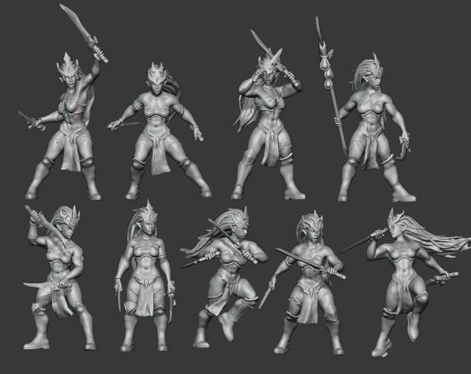 Berserker Elves - Frigid Miniatures - Tabletop Wargaming for Grimdark | Alternative  | OPR Sci-Fi mini