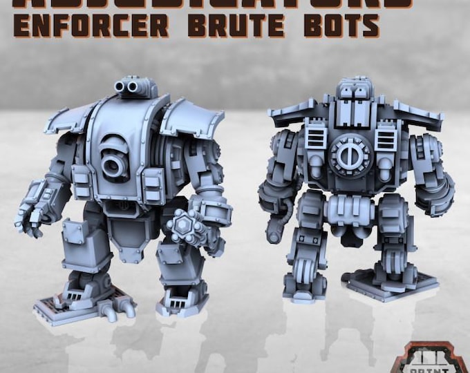 Adjudicators - Enforcer Brute Robots x3 - Print Minis - Tabletop Wargaming Miniature for Grimdark | OPR | Sci-fi
