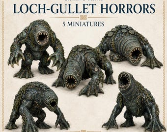 Loch-Gullet Horrors - HGM Exclusive Resin Fantasy Monster Miniatures - 5 Pieces