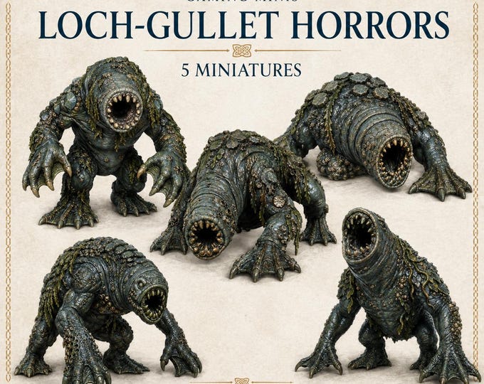 Loch-Gullet Horrors - HGM Exclusive Resin Fantasy Monster Miniatures - 5 Pieces
