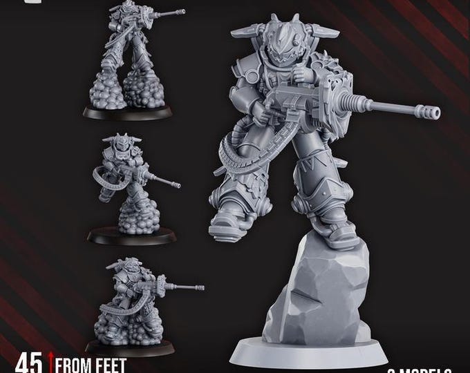 Space Sharks White Megalodon Clan Depressors - Grimdark - DakkaDakka - Fantasy Resin Miniature
