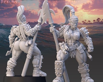 Female Orc Buccaneer - Across the Realms - Tabletop Wargaming Miniature for Grimdark | OPR | Sci-fi