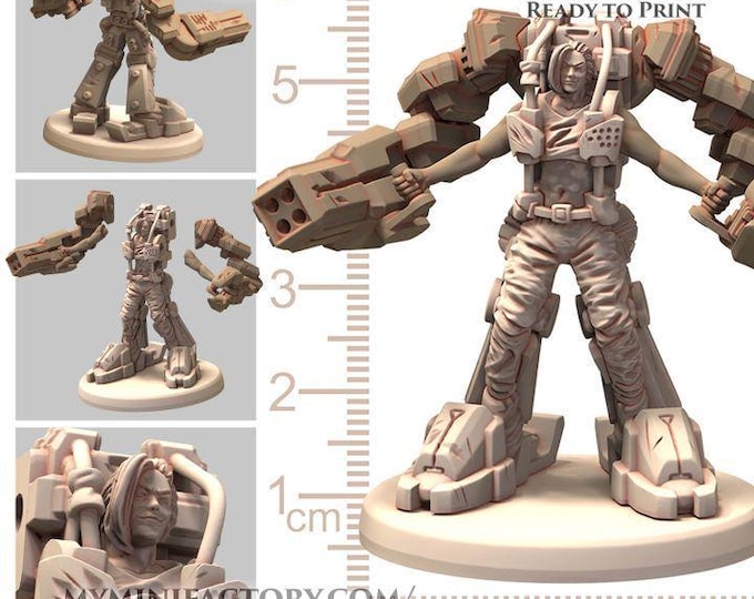 OGRESS Power Suit General - Printerra Studios - Tabletop Wargaming Miniature for Grimdark | OPR | Sci-fi