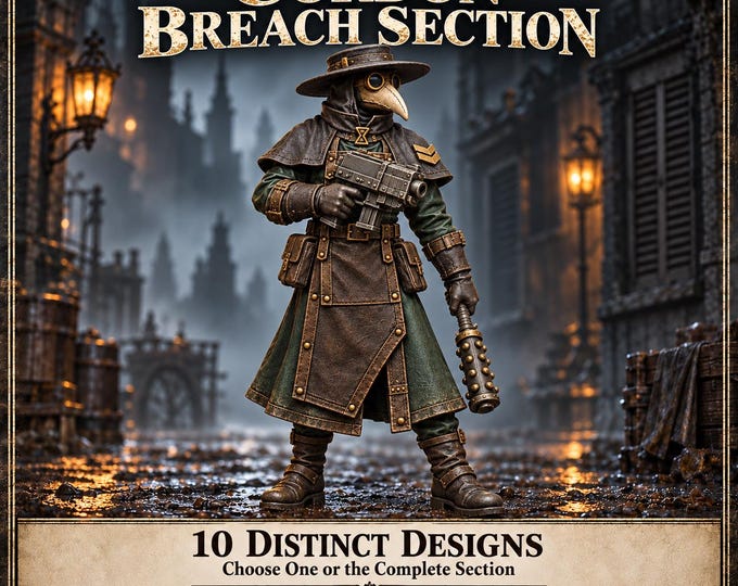 Carrion Ward Cordon Breach Section | 10 Plague Doctor Sci-Fi Engineer Designs | Choose One or All | 32mm Resin Miniatures