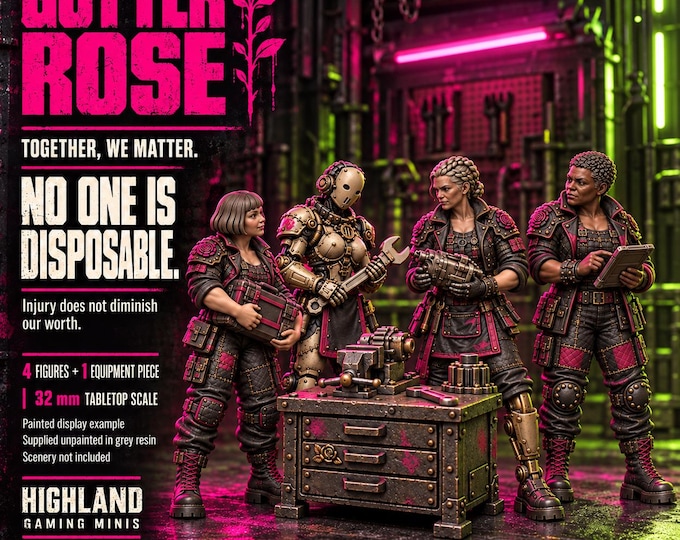 No One Is Disposable | Choose 1 Character or Full Workshop Set | Female Sci-Fi Resin Miniatures & Equipment | HGM Original